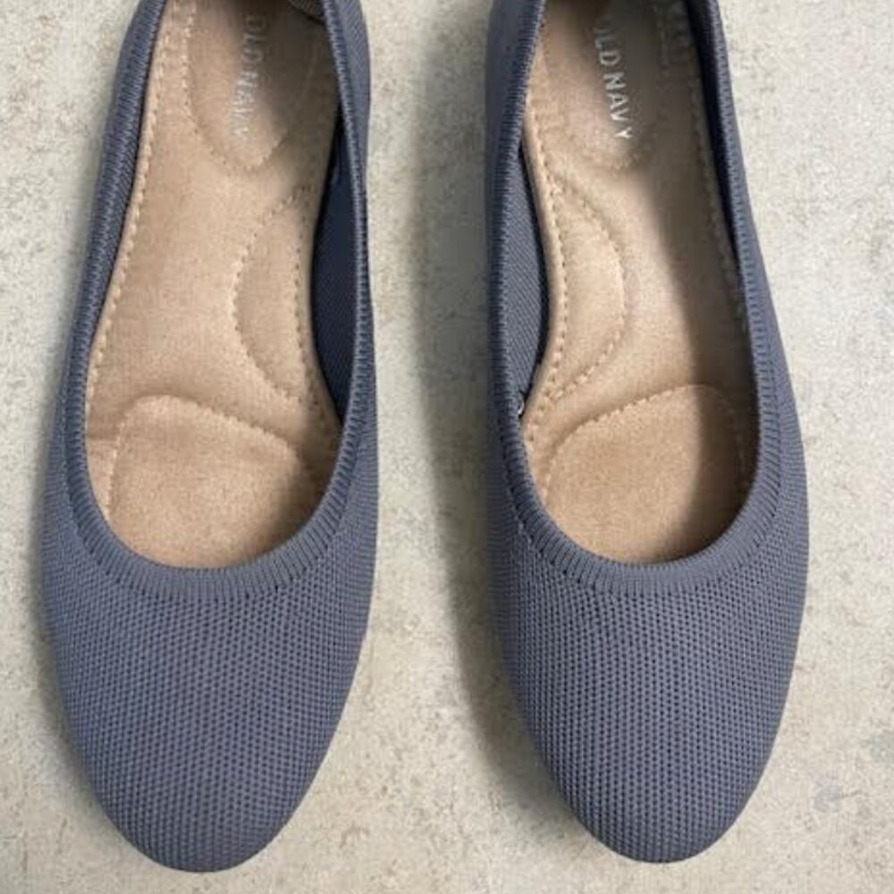 OLD NAVY Knit Almond-Toe Ballet Flats Shoes Blue 7 Sold Out